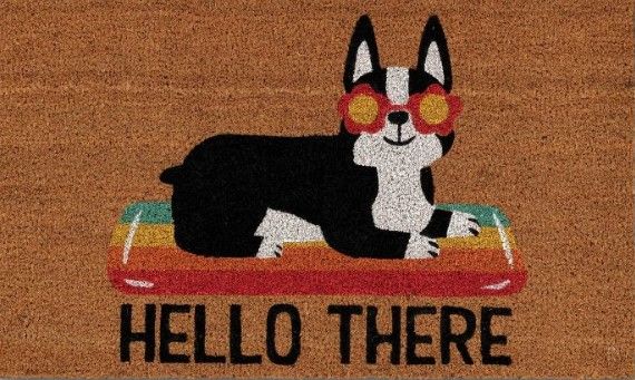 Photo 1 of 1'6"x2'6" Hello Summer Dog Doormat Natural - Sun Squad™

