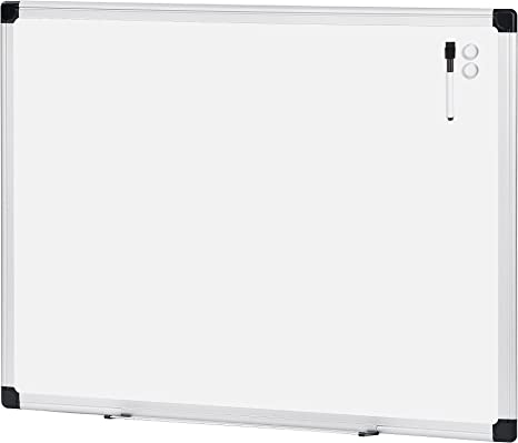 Photo 1 of Amazon Basics Magnetic Dry Erase White Board, 35 x 47-Inch Whiteboard - Silver Aluminum Frame
