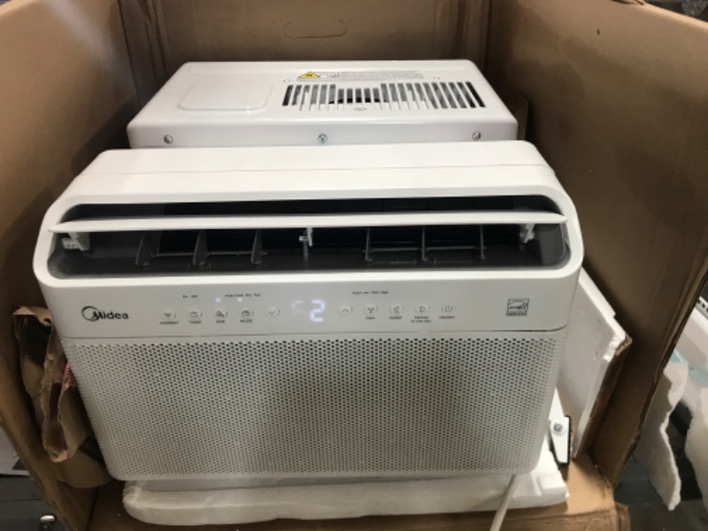 Photo 2 of ***PARTS ONLY*** Midea 8,000 BTU U-Shaped Smart Inverter Window Air Conditioner–Cools up to 350 Sq. Ft., Ultra Quiet with Open Window Flexibility, Works with Alexa/Google Assistant, 35% Energy Savings, Remote Control
