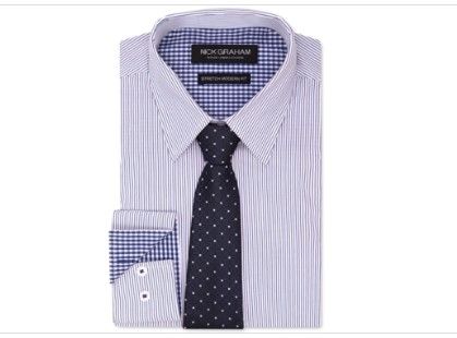 Photo 1 of Nick Graham Men's Modern-Fit Dress Shirt & Tie--Size XL