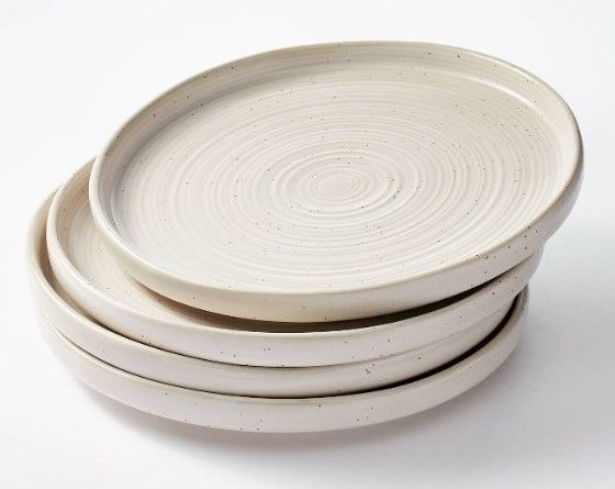 Photo 1 of 10.6" 4pk Stoneware Glazed Dinner Plates Cream - Threshold™ designed with Studio McGee

