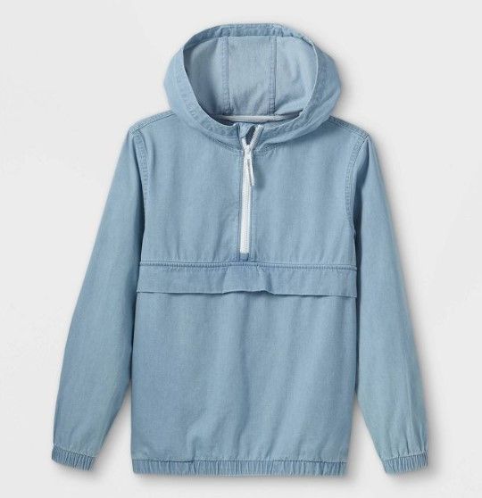 Photo 1 of SIZE 8/10-Boys' Pullover Chambray Jacket - Cat & Jack™ Blue

