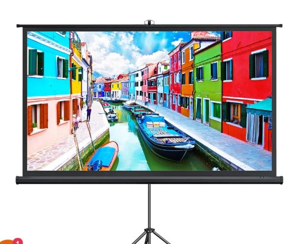 Photo 1 of 100'' Projector Screen with Stand HP021, Upgraded for Indoor Outdoor Use
