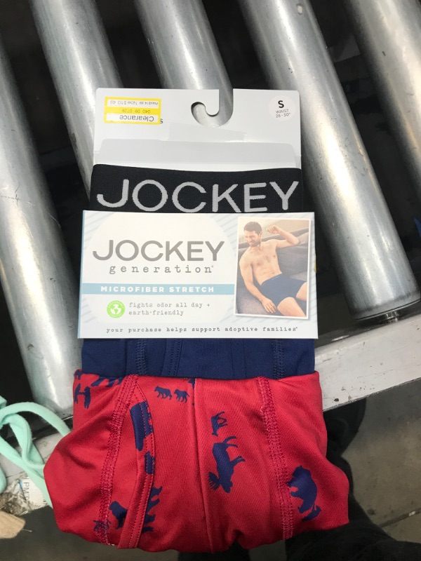 Photo 2 of  Size S Jockey Generation™ Men' 2pk Father' Day Micro Boxer Brief - Red/Navy Animal
