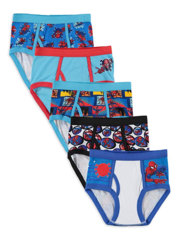 Photo 2 of Avengers Boys 4-8 Briefs 5 Pack plus Spider-Man Little Boys 5-pk. Character Print Briefs

