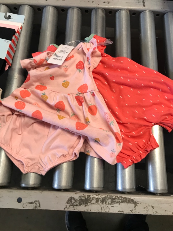 Photo 2 of Size 3M Baby Girls' 3pc Strawberry Dress Set - Just One You® Made by Carter's
