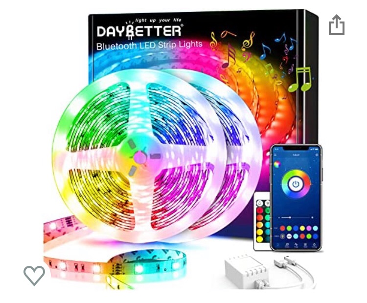 Photo 1 of 60ft DAYBETTER Smart Led Lights,5050 RGB Led Strip Lights Kits with Remote, App Control Timer Schedule Led Music Strip Lights(2 Rolls of 30ft)