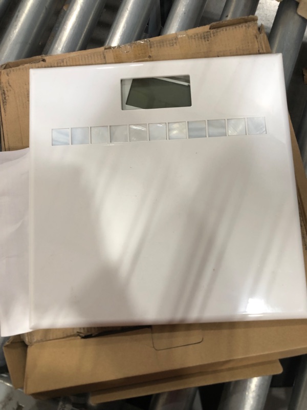 Photo 2 of InstaTrack Digital Bathroom Scale in High-Gloss Sleek White Design with Extra Large Blue Backlight Display – Accurately Measures up to 440 Pounds