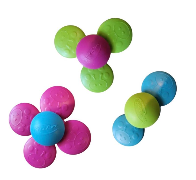 Photo 1 of BornCare Fidget Spinners Suction whirly Hand Finger Spinner Durable Large Multi Color Kids Toys, Spinning Tops School Pre K Toy (3 Pack)
