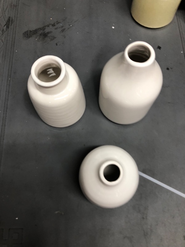 Photo 2 of 3 White Small Ceramic Vases 