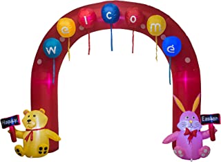 Photo 1 of AJY 10 Feet Long Easter Inflatable Giant Archway with Egg & Bear and Bunny Blow Up Indoor Outdoor Yard Lawn Decoration
