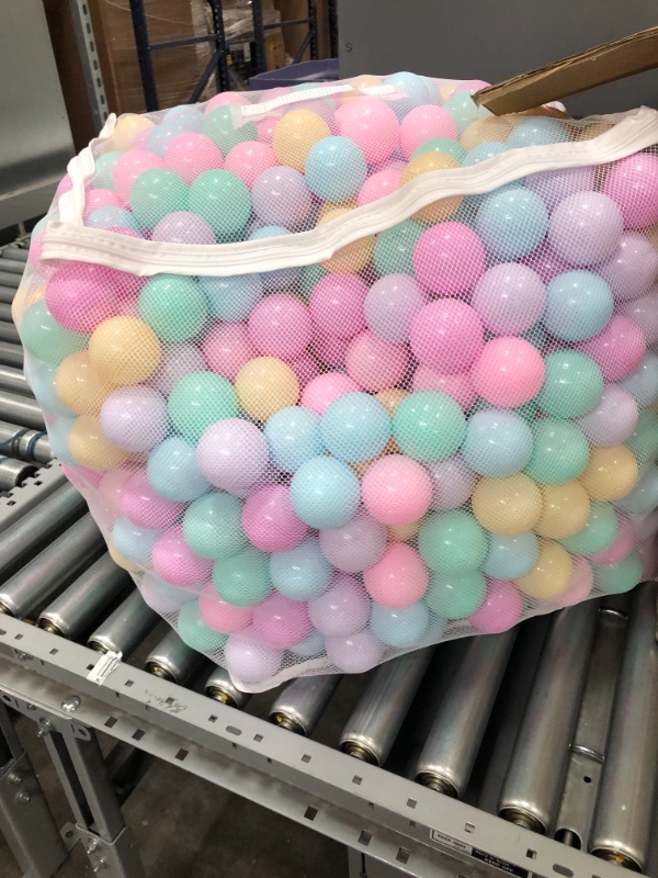 Photo 2 of  BPA Free Crush-Proof Plastic Ball Pit Balls with Storage Bag, Toddlers Kids 12+ Months, 6 Pastel Colors - Pack of 1000