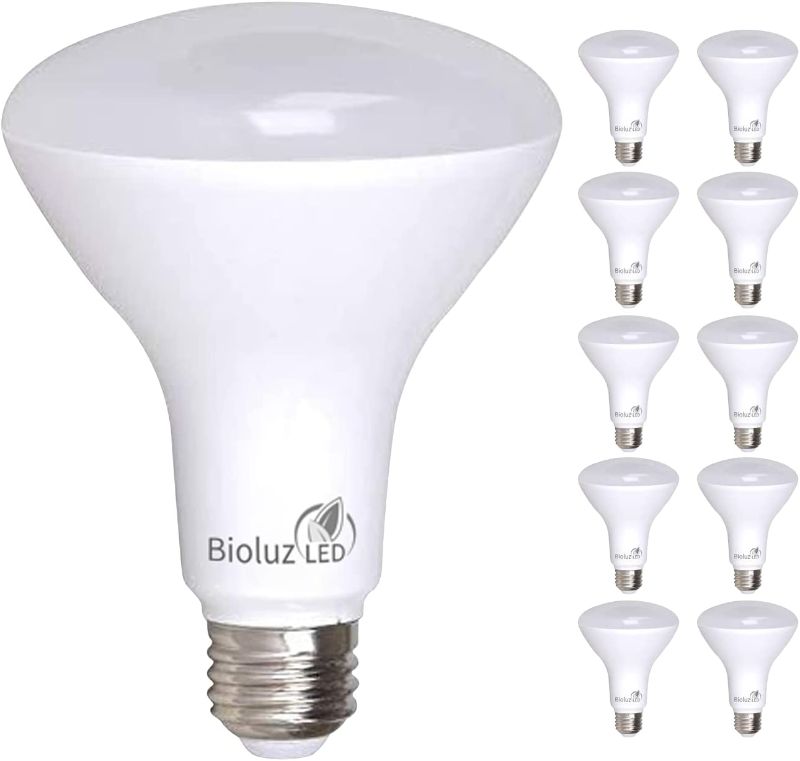 Photo 1 of 10 Pack Bioluz LED 90 CRI BR30 LED Dimmable Bulb, 65W Replacement 7.5W=65W 650 Lumen, 5000K Daylight White Indoor/Outdoor Flood Light UL Listed Title 20 High Efficacy Lighting (Pack of 10)
