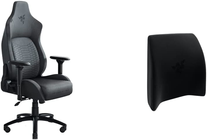 Photo 1 of Razer Iskur PC Gaming Chair, Standard, Dark Gray Fabric & Lumbar Cushion, Black
