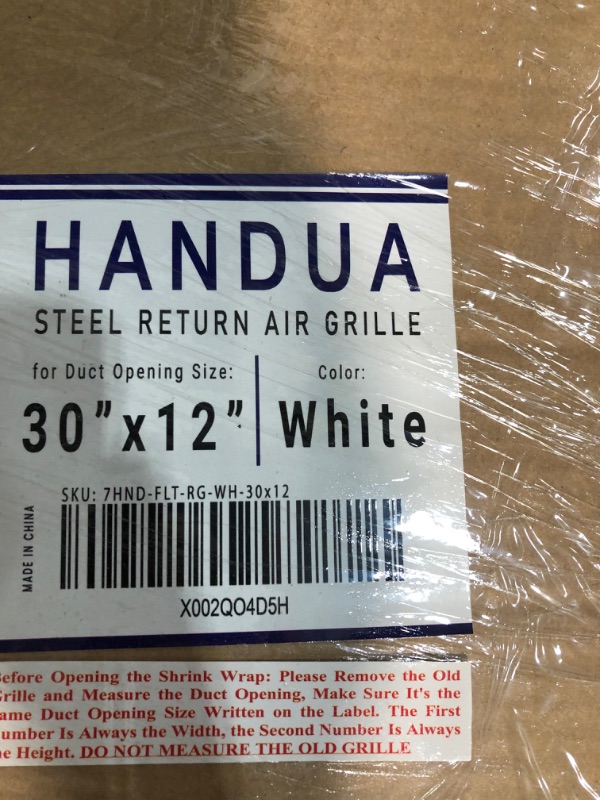 Photo 3 of 30"W x 12"H [Duct Opening Measurements] Steel Return Air Grille (HD Series) Vent Cover Grill for Sidewall and Ceiling, White | Outer Dimensions: 31.75"W X 13.75"H for 30x12 Duct Opening
