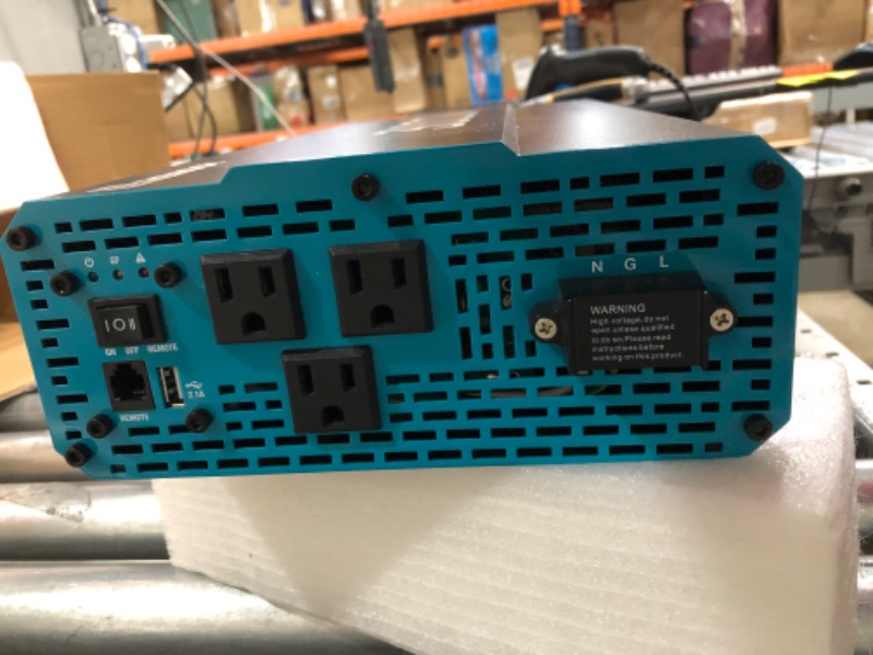 Photo 1 of Renogy 3000W Pure Sine Wave Inverter 12V DC to 120V AC Converter for Home, RV, Truck, Off-Grid Solar Power Inverter 12V to 110V with Built-in 5V/2.1A USB Port, AC Hardwire Port, Remote Controller
