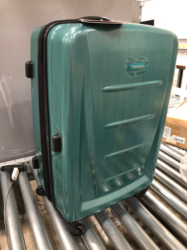 Photo 4 of Samsonite Winfield 2 Hardside Expandable Luggage with Spinner Wheels, Checked-Medium 24-Inch, Cactus Green
