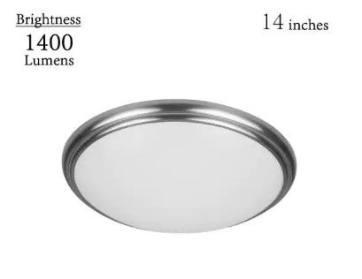 Photo 1 of 14 in. Brushed Nickel and Oil-Rubbed Bronze Selectable Integrated LED Flush Mount with Interchangeable Trim
