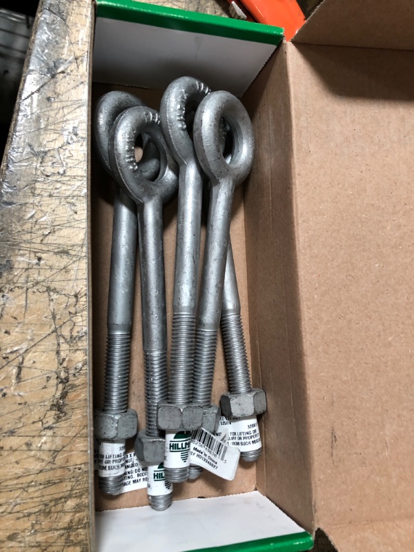 Photo 1 of 1/2-13 x 8 in. Forged Steel Hot-Dipped Galvanized Eye Bolt with Hex Nut in Plain Pattern (5-Pack)
