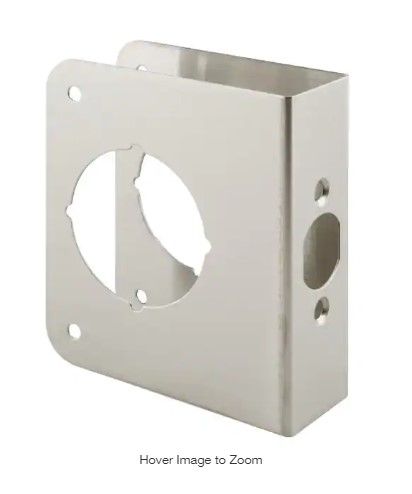 Photo 1 of 1-3/8 in. x 4-1/2 in. Thick Solid Brass Lock and Door Reinforcer, 2-1/8 in. Single Bore, 2-3/8 in. Backset
