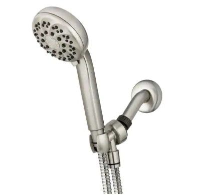 Photo 1 of **MISSING PARTS* DAMAGED* Waterpik
Height Select 7-Spray Patterns with 1.8 GPM 4 in. Height Select Wall Mount Handheld Shower Head in Brushed Nickel