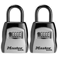 Photo 1 of **ONE LOCKED** Master Lock 5400T Black Metal Portable Combination Lock Boxes Holds 5 Keys 2pack
