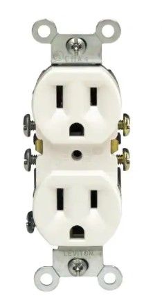 Photo 1 of **SET OF 18** 15 Amp Residential Grade Grounding Duplex Outlet, White
