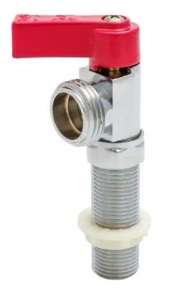 Photo 1 of 1/2 in. x 3/4 in. Brass MPT/CxC x MHT Quarter-Turn Washing Machine Hot Handle Valve
