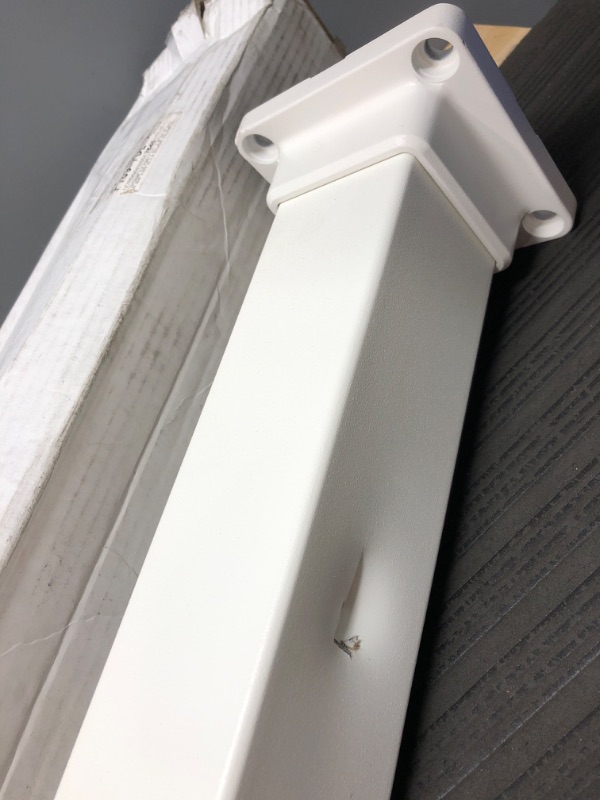 Photo 3 of **Damaged** Aria Railing
3 in. x 3 in. x 36 in. White Powder Coated Aluminum Deck Post Kit