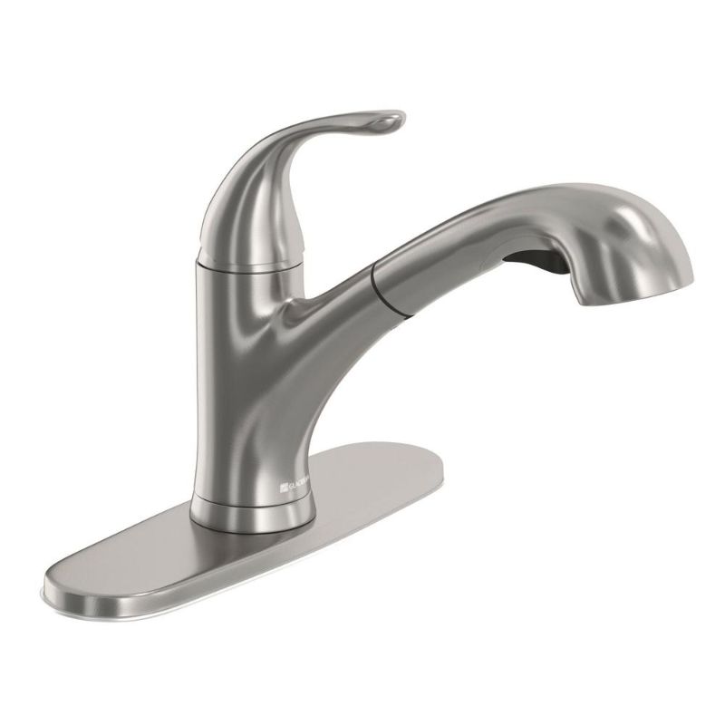 Photo 1 of **MISISNG HARDWARE**MINOR DAMAGE** Glacier Bay Market Single-Handle Pull-Out Sprayer Kitchen Faucet in Stainless Steel, Silver
