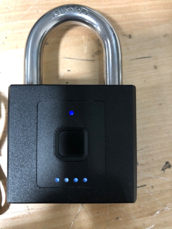 Photo 3 of eLinkSmart Fingerprint App Padlock, Opening by Fingerprint or Remote via Phone App, Keyless Big Size Heavy Padlock, Schedule, Unlock Record, Waterproof, Battery Indicator, USB Chargable
