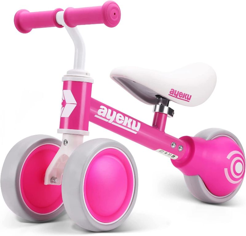 Photo 1 of AyeKu Baby Balance Bike, Bikes for Toddlers Age 12-24 Months, Best Gifts for Girls Boys to Scoot Around with Comfortable Adjustable seat in 3 Wheels
