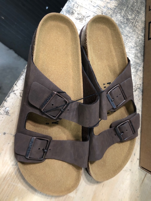 Photo 1 of FITORY Mens Sandals, Arch Support Slides with Adjustable Buckle Straps and Cork Footbed Size 7-13
