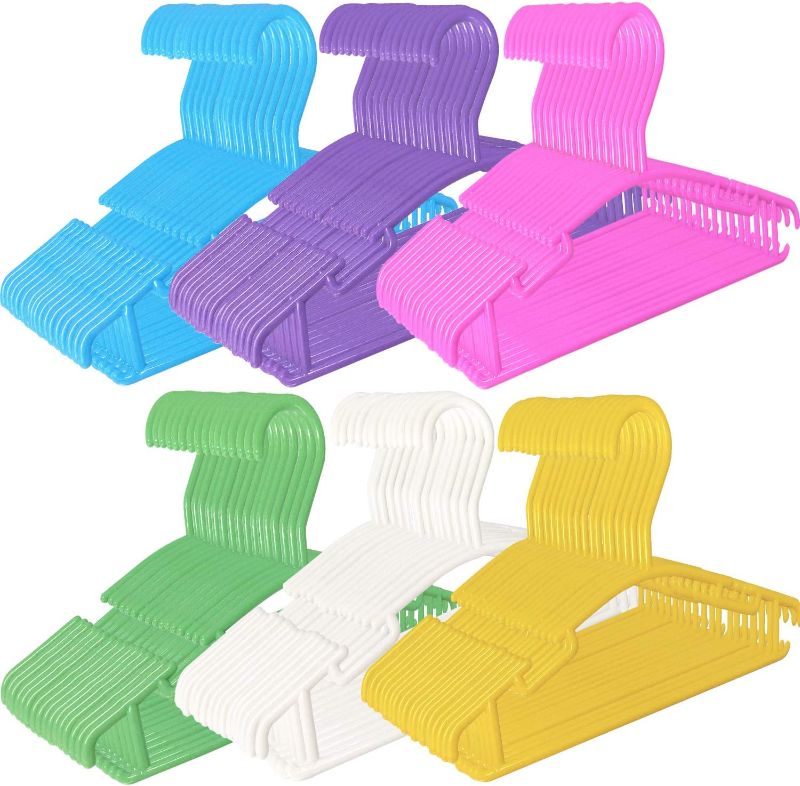 Photo 1 of Baby Hangers 100 Pack Kids Color Plastic Hangers for Toddler Hangers Infant Clothes Hangers
