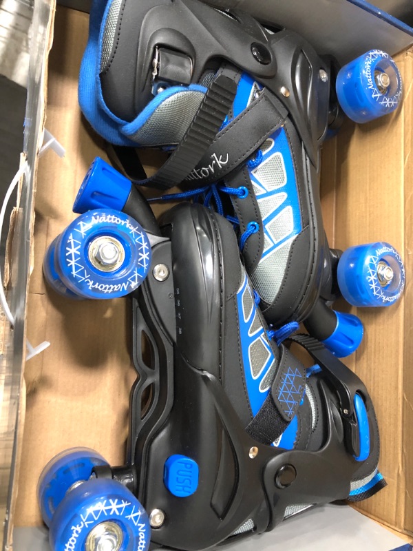 Photo 2 of Nattork Roller Skates for Kids Boys Girls, 4 Size Adjustable Rollerskates with Light Up Wheels for Children Beginners for Outdoor Indoor
