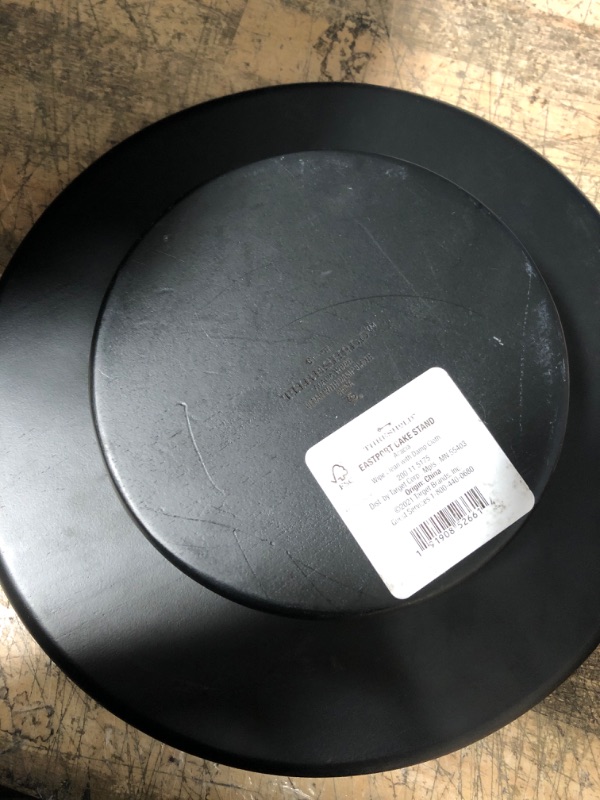 Photo 2 of 10.9" Acacia Modern Cake Stand Black - Threshold™

