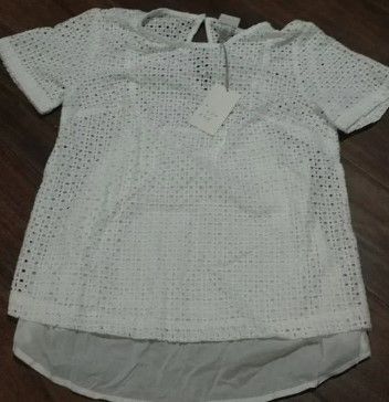 Photo 1 of  A New Day white shirt sleeve keyhole cutout blouse shirt layers

