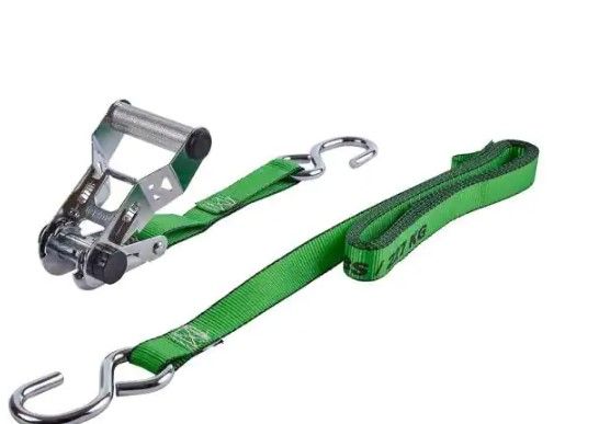 Photo 1 of 14 ft. x 1 in. Chrome Ratchet Tie Down (2-Pack)
