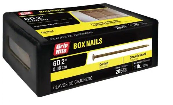 Photo 1 of #12-1/2 x 2 in. 6-Penny Vinyl Coated Box Nails (1 lb.-Pack)
