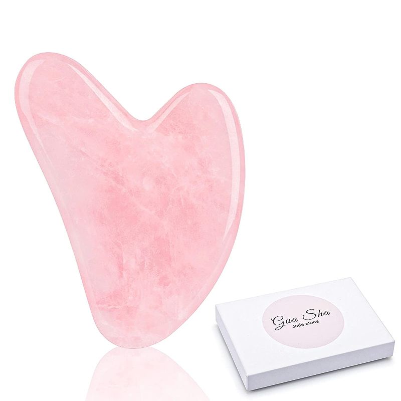 Photo 1 of Jade Roller Gua Sha Set Gua Sha Facial Tools Gua Sha Board Massage Tool Set Facial Skin Care Roller Reduce Wrinkle Puffiness Muscle Relaxing for Face Eyes Body Skin Care
