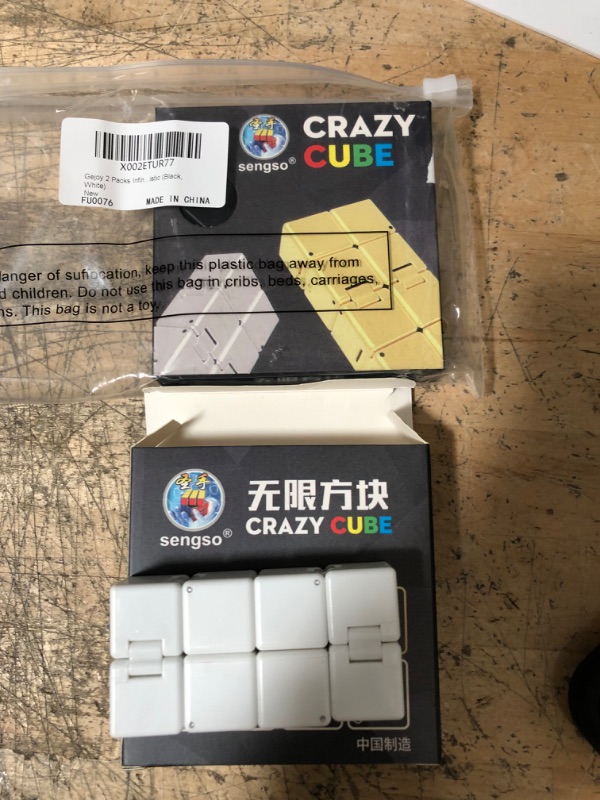 Photo 1 of Gejoy 2 Packs Cube Toys Fidget Blocks, Mini Cube Desk Toy Stress Relief Toys, Cube ADHD Desk Toy for Adults, Sensory Toys for Autistic (Black, White)
