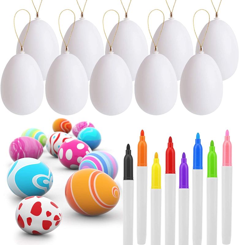 Photo 1 of ASSORTED EASTER EGGS PLASTIC WITH MARACA EGGS AND MARKERS