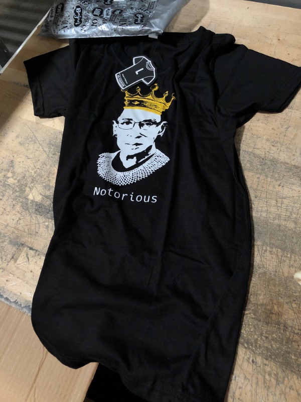 Photo 2 of Decrum Black Notorious RBG Shirt - Feminist Ruth Bader Ginsburg LARGE