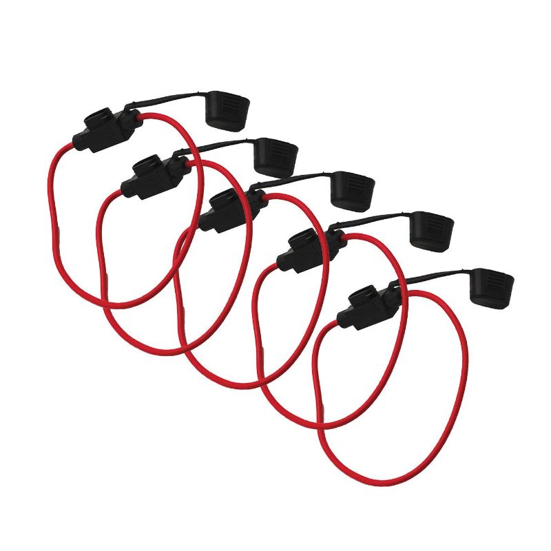 Photo 1 of 5 PACKS OF GSKMOTOR Car 5 PCS Standard Blade Fuse Holder Splash-Proof 30A 12 AWG Cable in-line Fuse Holder