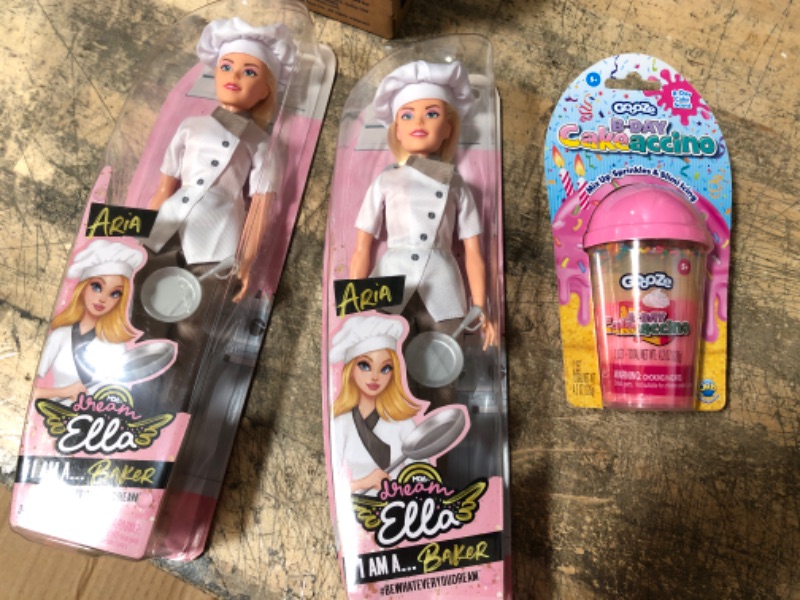 Photo 2 of 3 ITEM BUNDLE--- 2 MGA's Dream Ella I AM Fashion Doll - Baker AND Goooze B-Day Cakeaccino Sprinkles & Slime Icing w/ Cake Scent Smell Birthday Toy