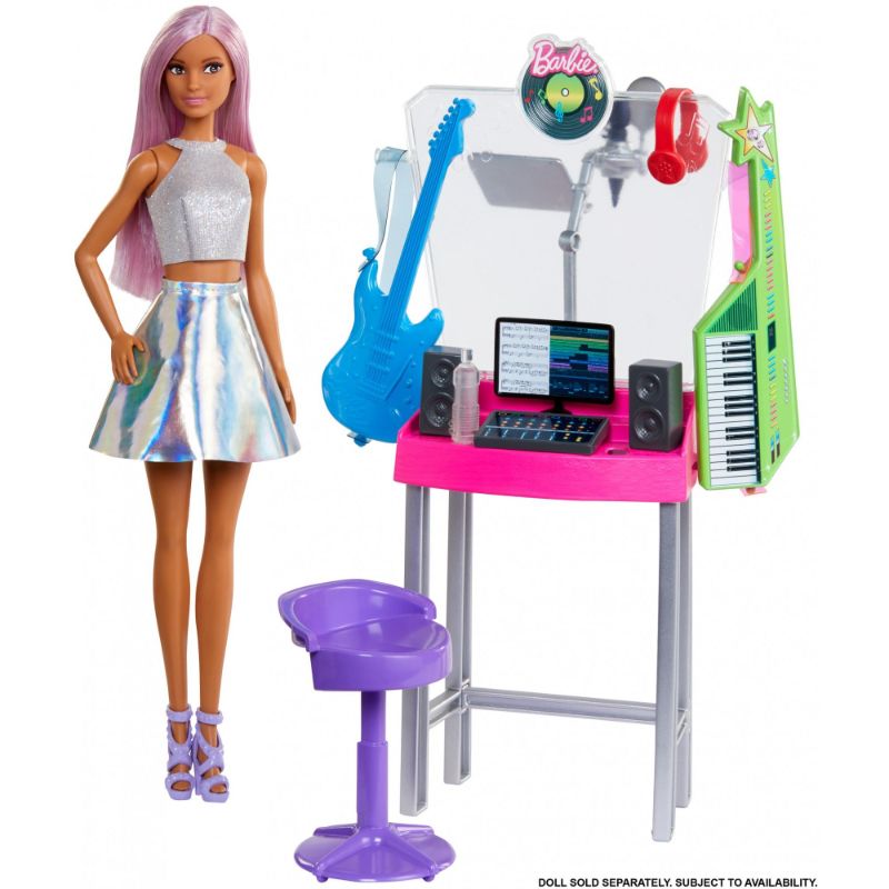 Photo 2 of (2 SETS IN BUNDLE) Barbie Skipper Babysitters Inc. Crawling and Playtime Playset Multi + Barbie Career Places Musician Recording Studio Playset W Ith Themed Accessories