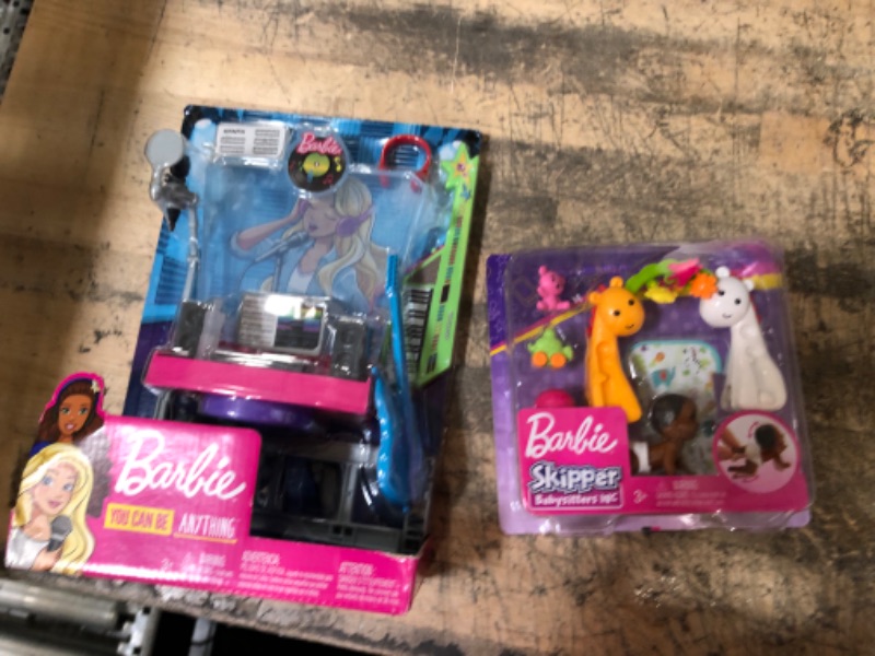 Photo 3 of (2 SETS IN BUNDLE) Barbie Skipper Babysitters Inc. Crawling and Playtime Playset Multi + Barbie Career Places Musician Recording Studio Playset W Ith Themed Accessories