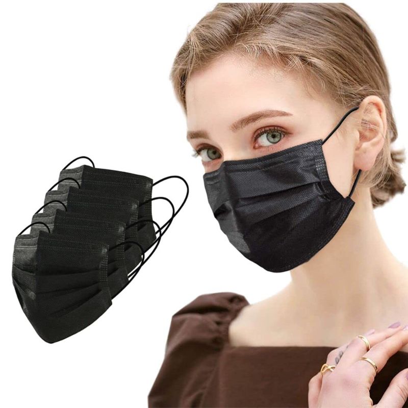 Photo 1 of (3 ITEM BUNDLE)WemBem Disposable Face Mask Black Pack of 100 Breathable Masks,for Men Women Adults Protection Face Masks 100Pcs (300 PIECES TOTAL)