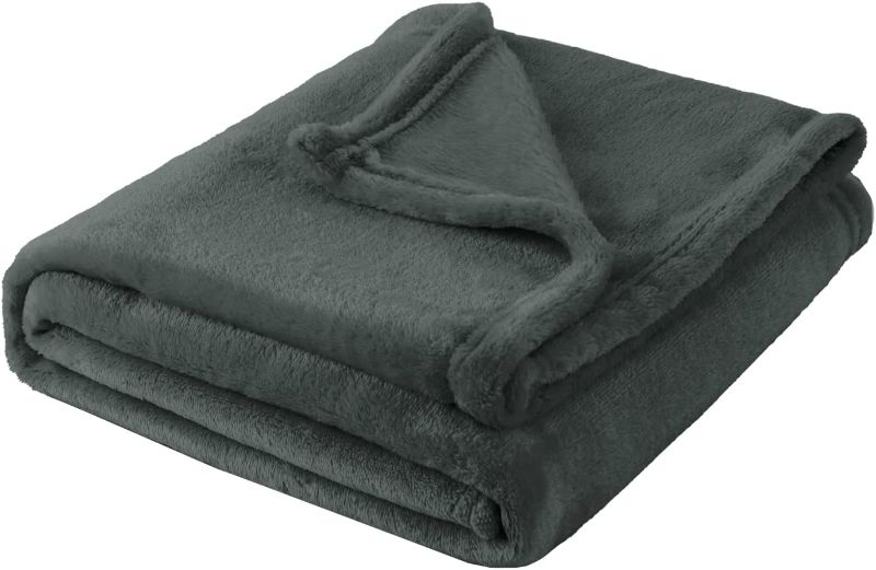 Photo 1 of 3 ITEM BUNDLE--- Premium Soft Throw Blankets, Fuzzy Bed Throw Blanket Sherpa Cozy and Warm, Fur Throw Blanket for Women& Man (40x50, Drak Grey Blanket) + 2 (30x40, Drak Grey Blanket) 