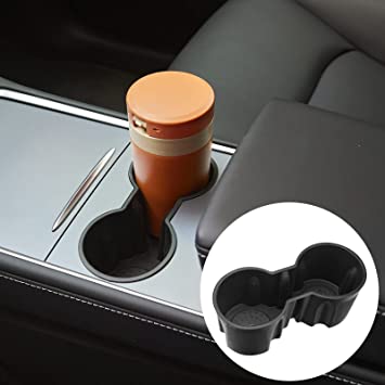 Photo 1 of 2 PACK OF Center Console Cup Holder Insert for Tesla 2022 2021 Model 3 Model Y, with TPE Material Fit New Console Water Cup Holder Black